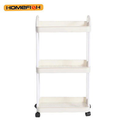 Household Multi-layer Small Cart Storage Rack Floor To Floor Kitchen Bedroom Bathroom Storage Rack Storage Rack With Wheels Taj Home Store
