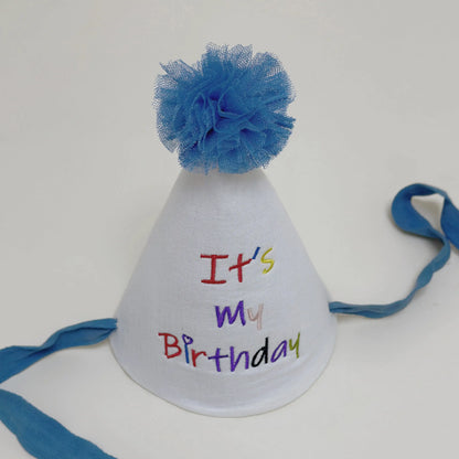 Kids Birthday Party Hat - Safe Soft Photo Prop Cap for Xmas Baby Shower, Adjustable Toddler Headband Taj Home Store