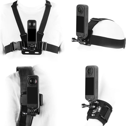 Accessories Kit for Insta 360 X5 X4 x3 Chest Mount Head Strap Backpack Clip Holder Wrist Strap for Insta 360 X5 X4 X3 Accessory Taj Home Store
