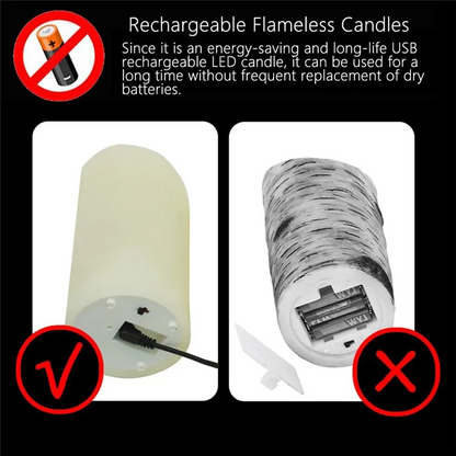 LED Candles, Flickering Flameless Candles, Rechargeable Candle, Real Wax Candles with Remote Control,10cm A Taj Home Store