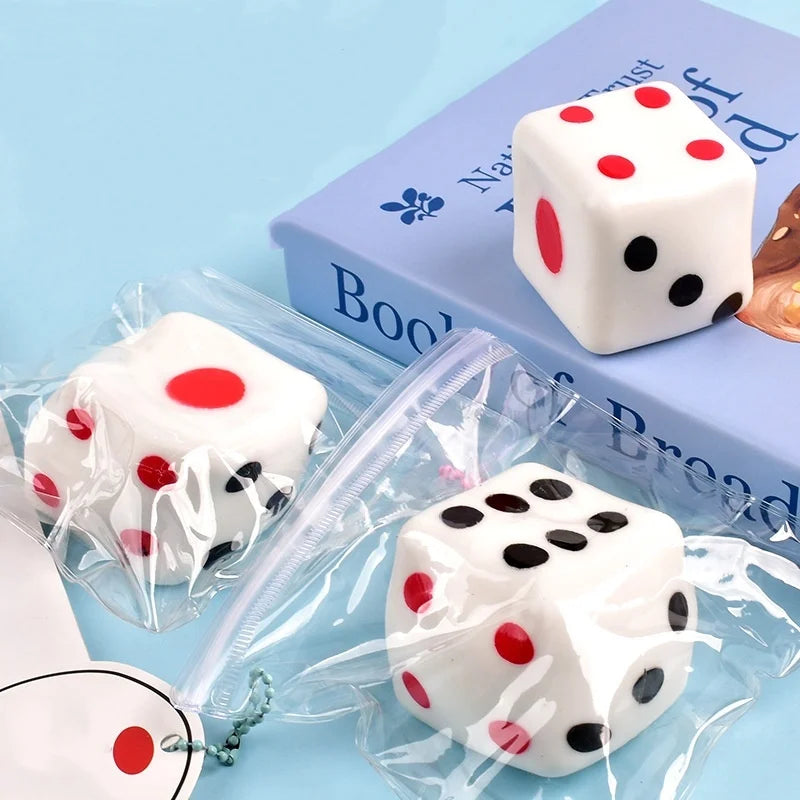 2.56" Squishies Dice Kawaii Soft Slow Rising Large 6-Sided Dice with Dots Stress Relief Kids Toys Collection Decorative Props Taj Home Store