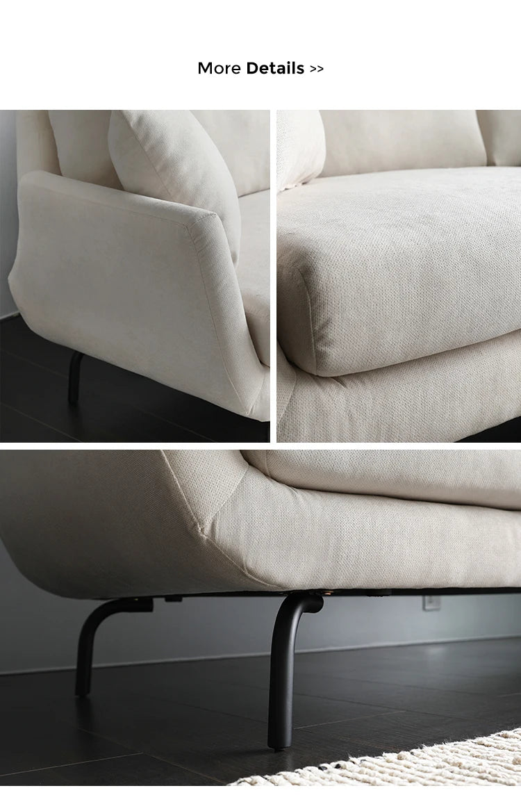 Furniture White Living Room 2 Seater Modern Nordic Scandinavian Upholstery Small Comfy High Quality Taj Home Store