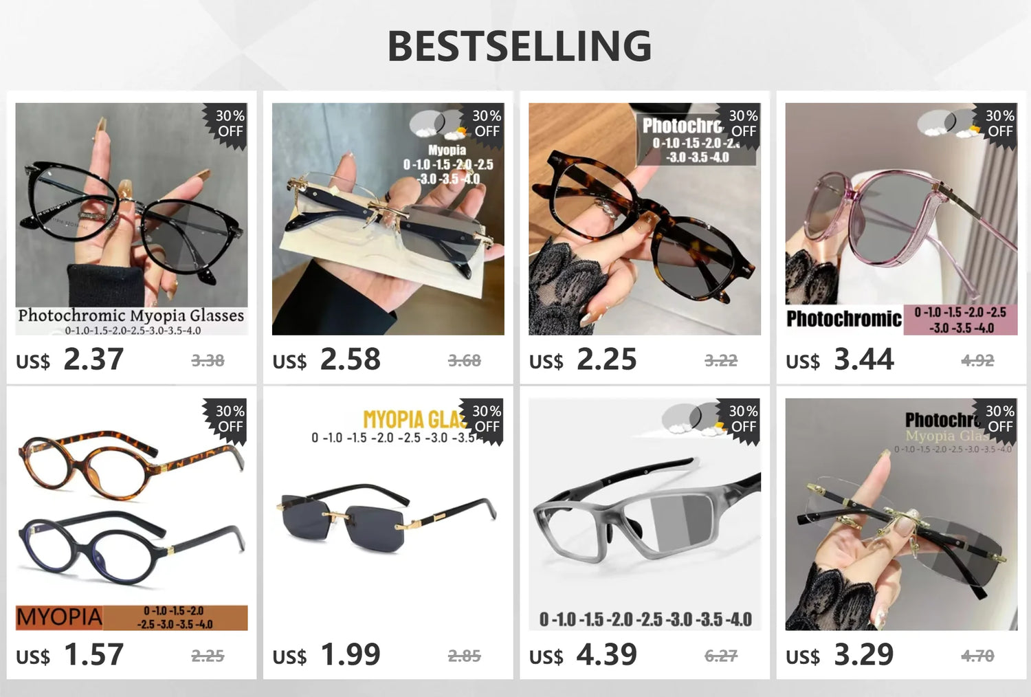 2025 Fashion Cat Eye Photochromic Myopia Glasses for Women Outdoor Color Changing UV Protection Sunglasses Near Sight Eyeglasses Taj Home Store