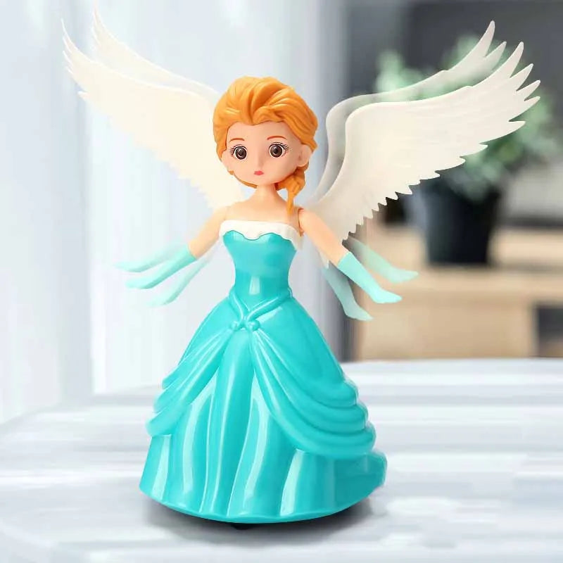 Kids Electric Toys Cute Angel Girl Princess Doll Gimbal Will Dancing Toy With Lights Music Interactive Light-emitting Toy Gifts Taj Home Store