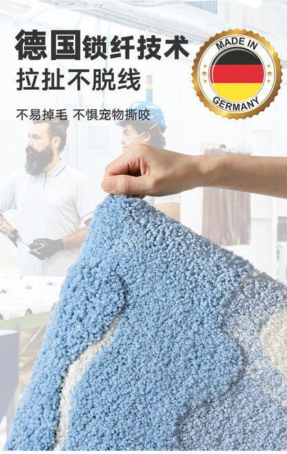 Bathroom Mat, Absorbent Anti Slip, Dirt Resistant Door Mat for Bathroom Entrance,Foot Mat, Flocking, Wave Shaped,Home Decoration Taj Home Store