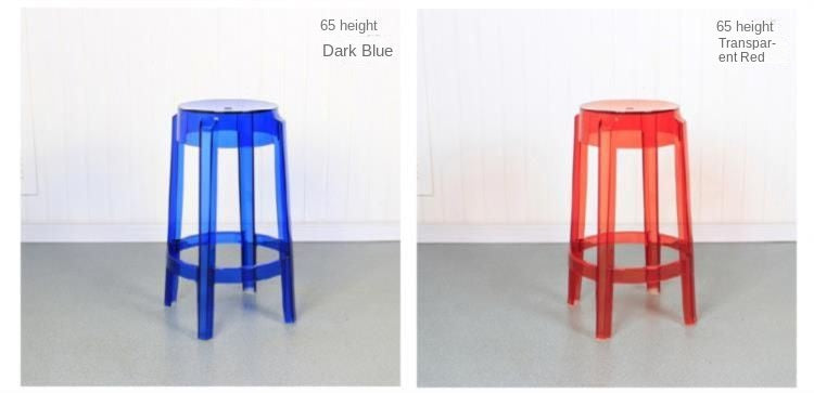 Chic Transparent Acrylic Bar Stool Modern Fashion High Seat Simple Plastic Bar Stool Design Taj Home Store