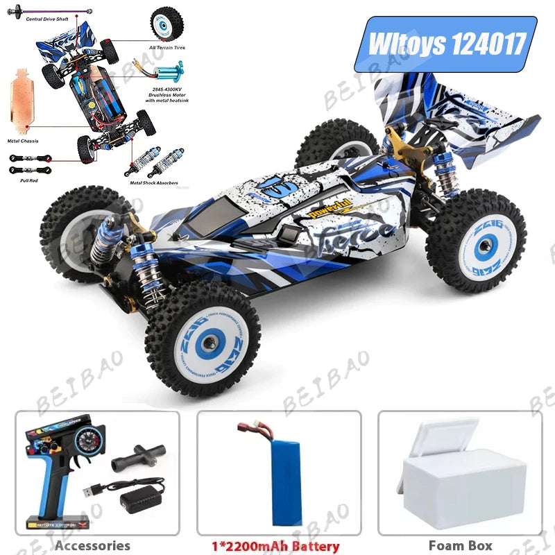 WLtoys 124017 (V2) RC Car Vehicle - Brushless Remote Control Vehicle 1:12 suitable for adults, RTR 4WD off-road drift vehicle Taj Home Store