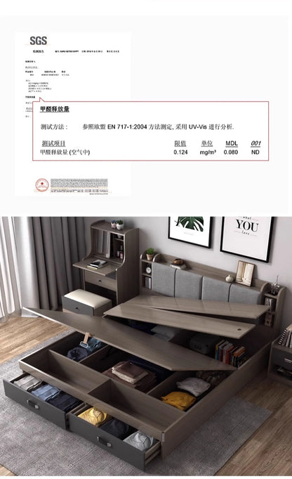 Unique Bedroom Bed Aesthetic Modern Girls Storage Luxury Bed Lounge Sleeping Headboard Letto Matrimoniale Home Accessories Taj Home Store