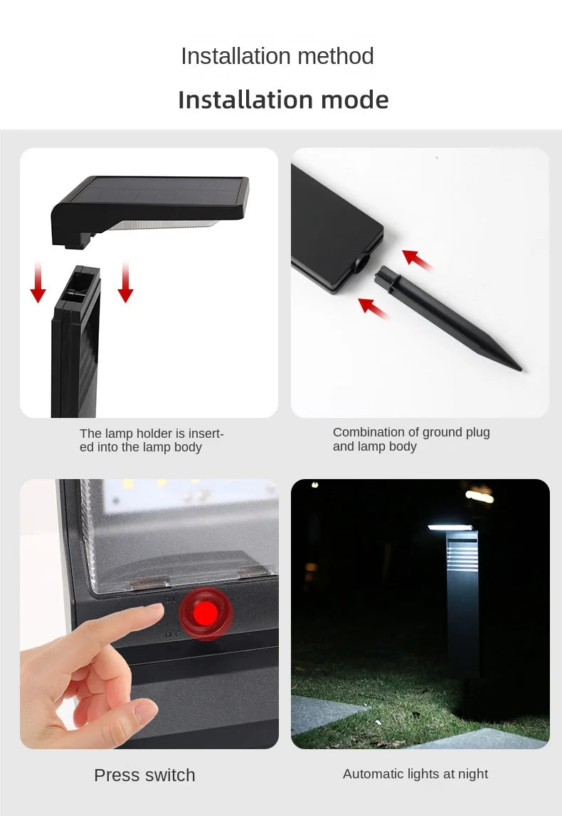 Solar Courtyard Lights Household Outdoor Landscape Lights Park Road Waterproof Lawn Lights Garden Floor Plug-in Lights Taj Home Store