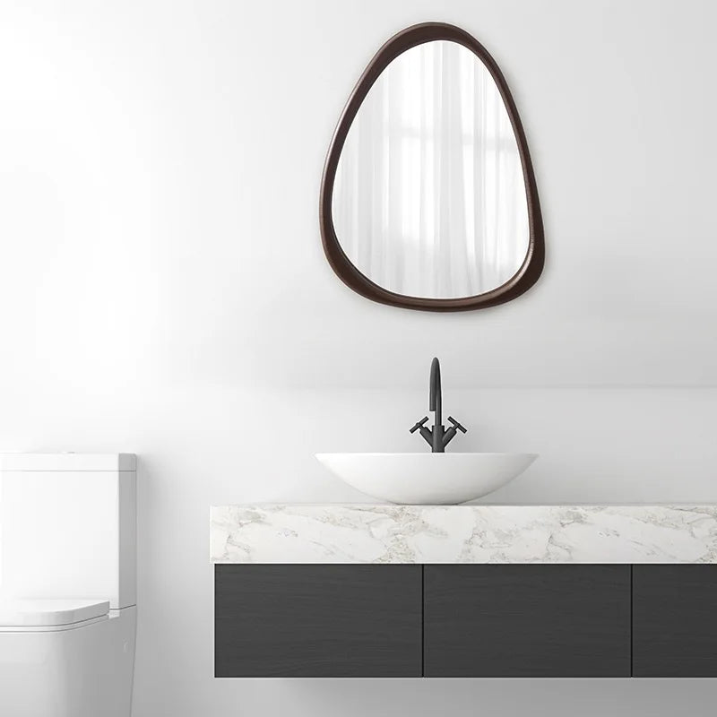  Irregular Wall Mirror, 15 * 10 inch Asymmetrical Wood Mirrors, Small Wall Mirror, Hanging Vertically and Horizontally. Mirrors Taj Home Store