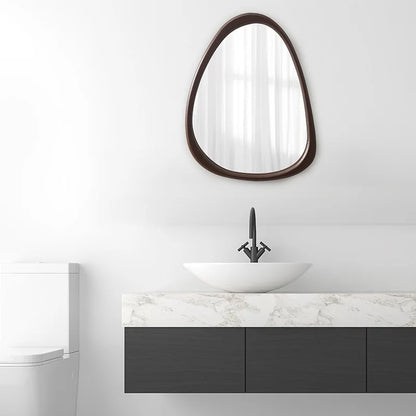  Irregular Wall Mirror, 15 * 10 inch Asymmetrical Wood Mirrors, Small Wall Mirror, Hanging Vertically and Horizontally. Mirrors Taj Home Store