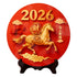 Horse Year Decorative Paintings Ornament Round Good Luck Desktop Ornament Wooden Funny Home Decor Ornament TV Cabinets Taj Home Store
