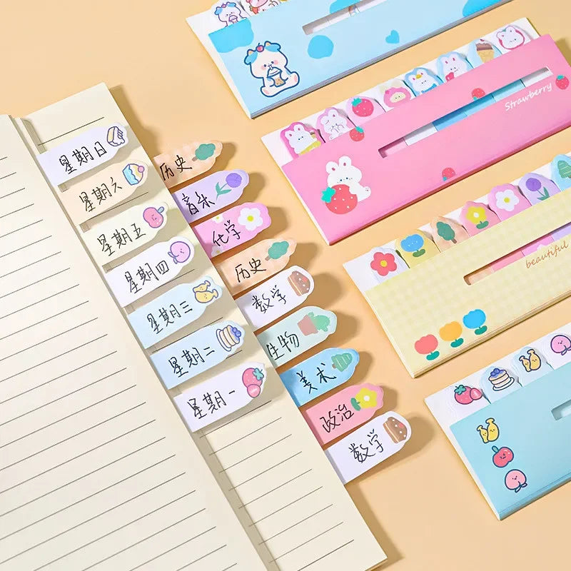 Creative Cute Cartoon Animal Index Stickers Stationery Notebook High Appearance Convenience Stickers Student Supplies Taj Home Store