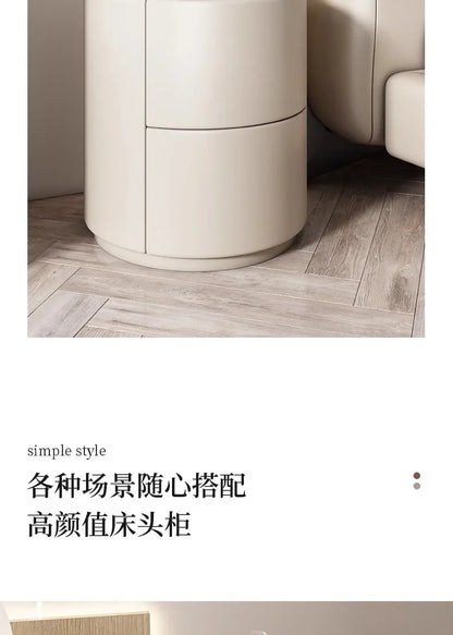 Home Living Room Sofa Side Cabinet, Creative Round Solid Wood Bedside Table, New Simple Modern Small Bedroom Storage Cabinet Taj Home Store
