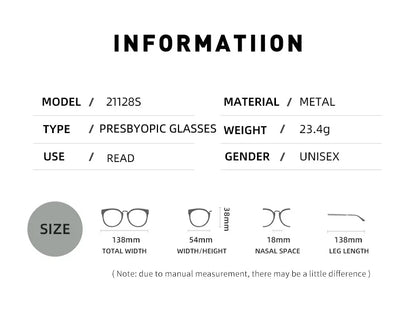 Men Square Metal Large Frame Myopia Glasses Spring Leg Elderly Near Sight Eyewear Blue Light Blocking Eye Protection Eyeglasses Taj Home Store