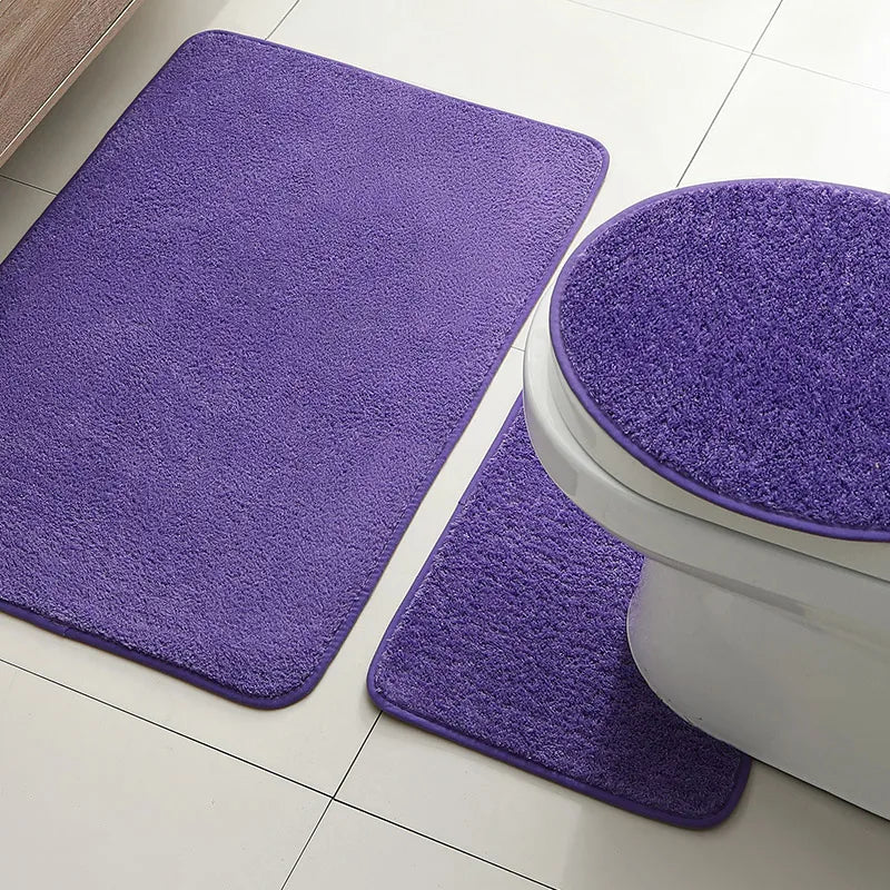 Bathroom Carpet 3-Piece Set Soft, Absorbent, Non-Slip, Microfiber Toilet Mat, U-Shaped Foot Pad Taj Home Store