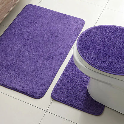 Bathroom Carpet 3-Piece Set Soft, Absorbent, Non-Slip, Microfiber Toilet Mat, U-Shaped Foot Pad Taj Home Store