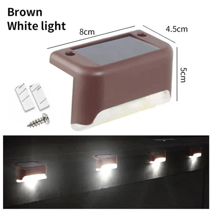 LED Solar Deck Lights Outdoor Solar Light Waterproof Solar Stairs Light Garden Decoration Patio Fence Step Yard Outside Lighting