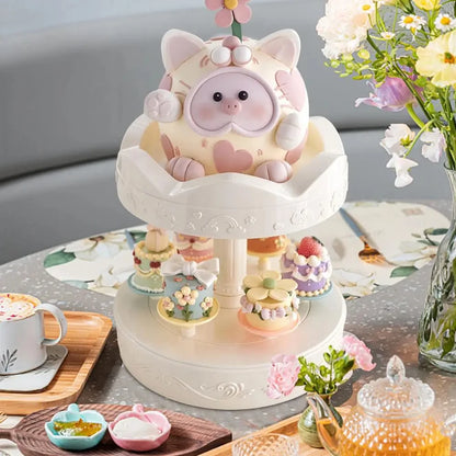 2-tier Automatic Rotating Cake Stand Sushi Dessert Cupcake Macaron Display Tray Wedding Birthday Party Supplies Cakes Turnables Taj Home Store
