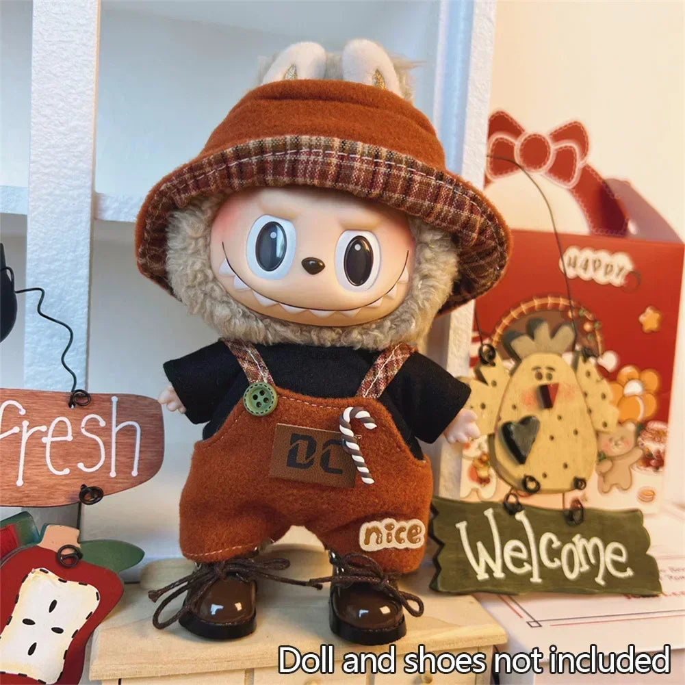 Mini Plush Doll Clothes Outfit Accessories for Korea Kpop Exo 17cm Labubu Idol V1 V2 Fashion Sports Leisure Suit Clothing Taj Home Store