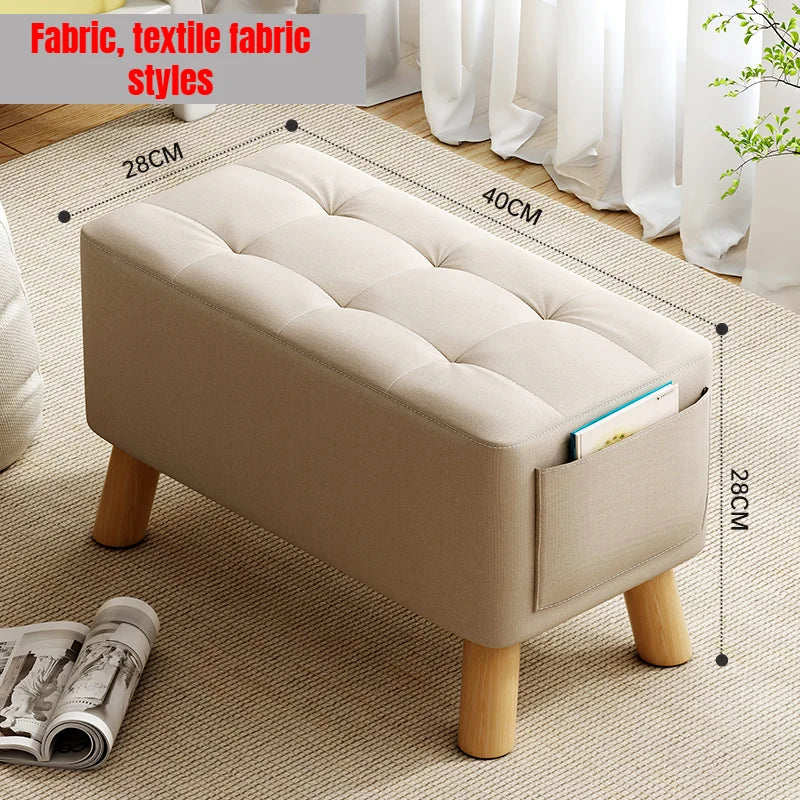Home-use Small Stool, Living Room Minimalist Sofa Stool, Coffee Table Stool, Creative Leather Footstool, Square Stool, Small Taj Home Store
