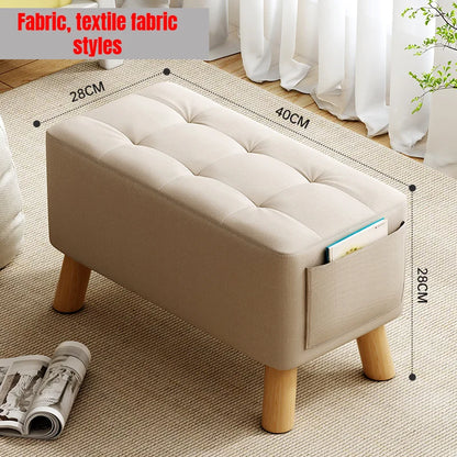 Home-use Small Stool, Living Room Minimalist Sofa Stool, Coffee Table Stool, Creative Leather Footstool, Square Stool, Small Taj Home Store