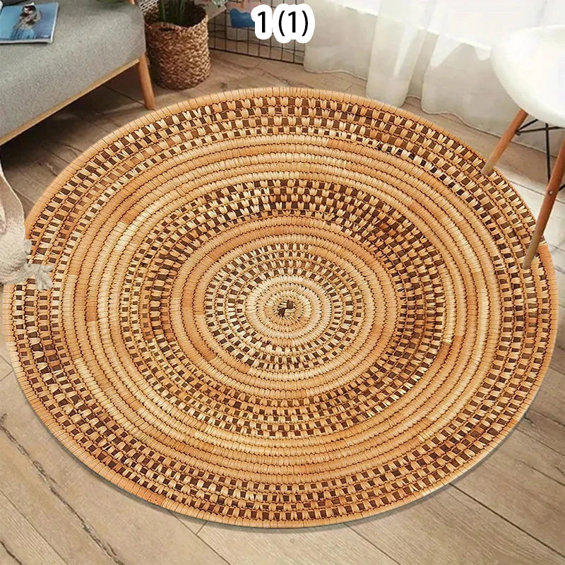 Circular Carpet, Bohemian Floor Mat, Entrance Carpet, Rural Bohemian Home Decor Floor Mat  Living Room Decoration Carpet Bedroom Taj Home Store