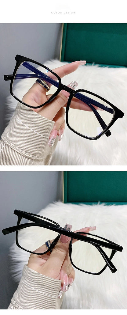Myopia Glasses, Stylish Retro Square Style For Both Men And Women, Trendy For Students, Plain Face Makeup Style.15951 Taj Home Store