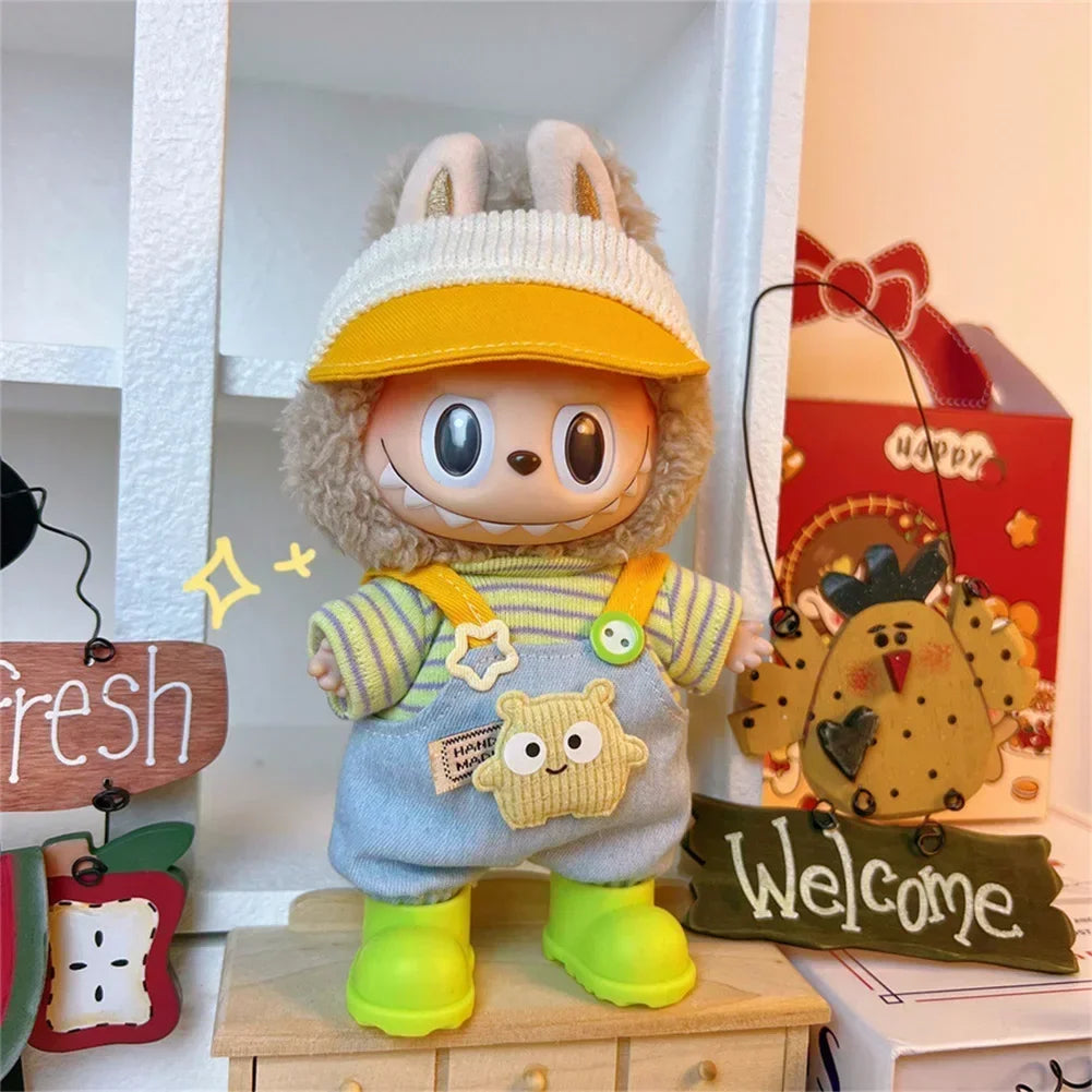 Mini Plush Doll Clothes Outfit Accessories for Korea Kpop Exo 17cm Labubu Idol V1 V2 Fashion Sports Leisure Suit Clothing Taj Home Store
