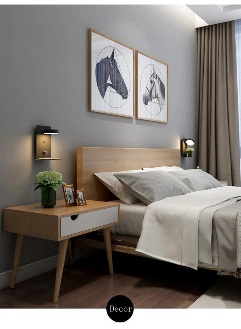 Bedroom Led Wall Lamps with USB Charge Wall Light Indoor Lamp for Living Room Decor Wall Panels with Switch Aisle Modern Sconce Taj Home Store