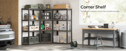 L-Shape Corner Shelf Heavy Duty Metal Shelving Units for Garage Storage Room Warehouse 4-Tier  Garage Shelving