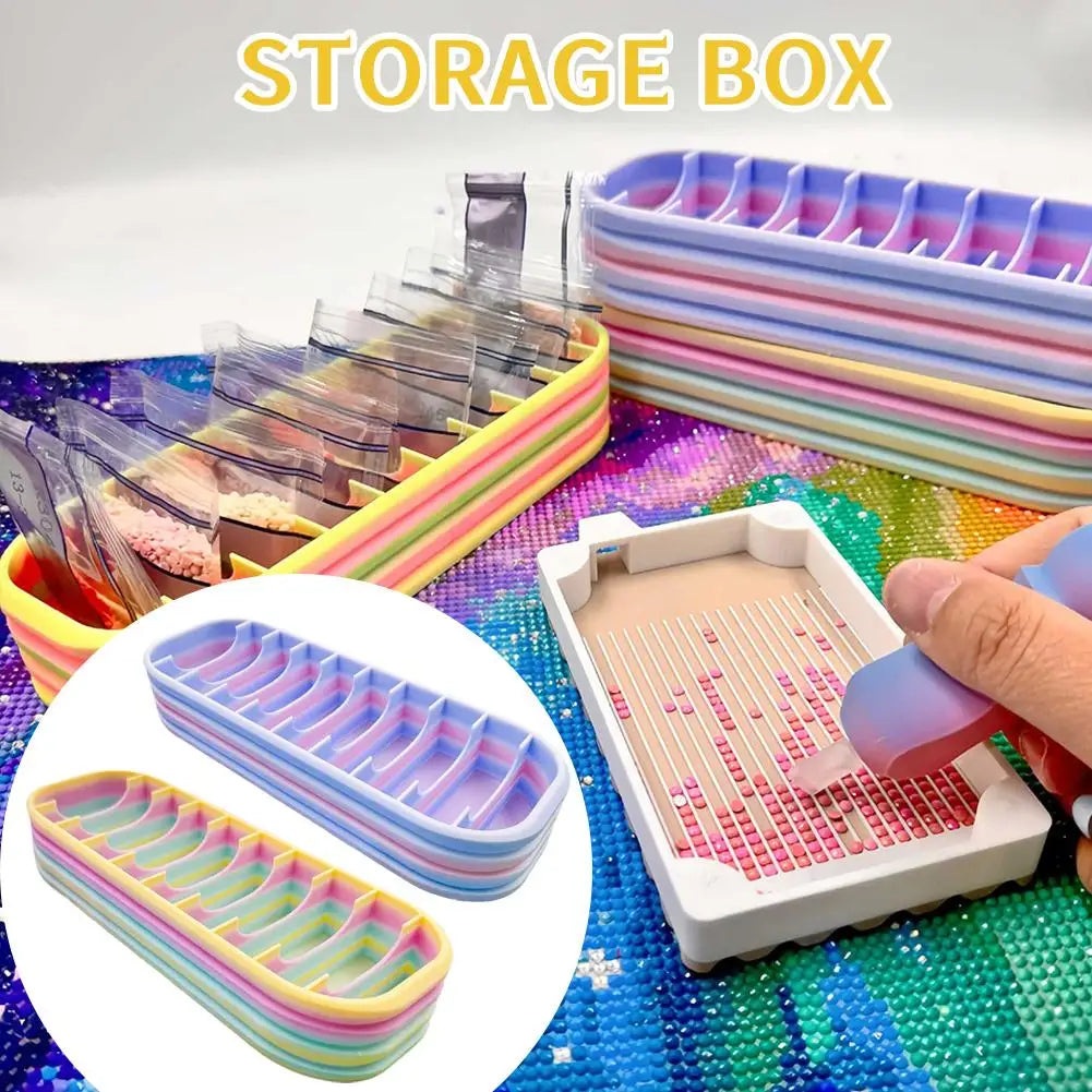 Diamond Storage Box With Grids Bead Storage Box for Painting Drills Diamond Art Tools Portable Design Best Seller Taj Home Store