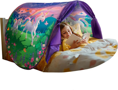 Dream Tent with light show for Kids Bed with Storage Pocket Foldable Kids Tent on Bed Mosquito Net Tent Taj Home Store