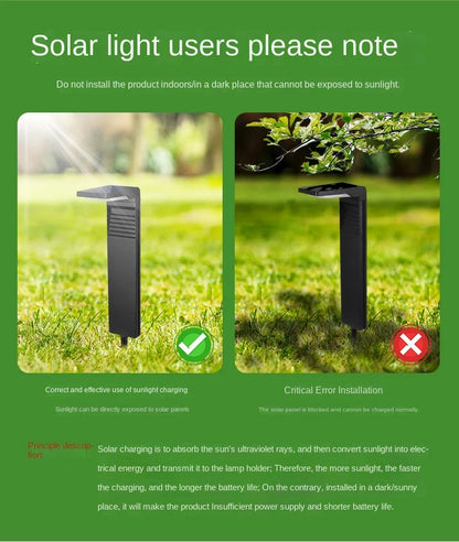 Solar Courtyard Lights Household Outdoor Landscape Lights Park Road Waterproof Lawn Lights Garden Floor Plug-in Lights Taj Home Store