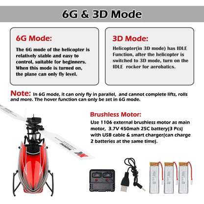 WLtoys K110S RC Helicopters for Adults,3D/6G Mode, 6 Channel Mini Remote control Helicopter,Brushless Motor,  with 3 Batteries Taj Home Store