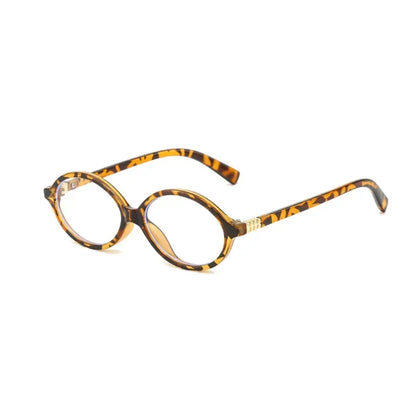Elliptical Artistic Style Myopia Glasses Retro Small Frame Flat Lenses Ultra Light Finished Near Sight Eyewear Fashion Goggles Taj Home Store