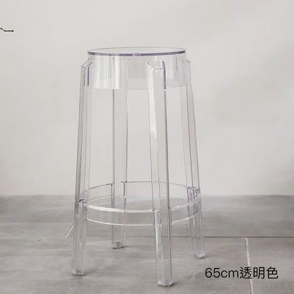Chic Transparent Acrylic Bar Stool Modern Fashion High Seat Simple Plastic Bar Stool Design Taj Home Store