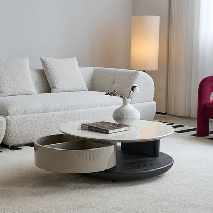 Modern Home Furniture Round Coffee Table with Storage for Living Room Apartment Taj Home Store