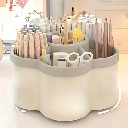 1pc 360 degree cute rotating pen holder, large capacity multifunctional desktop stationery storage box, stationery storage Taj Home Store
