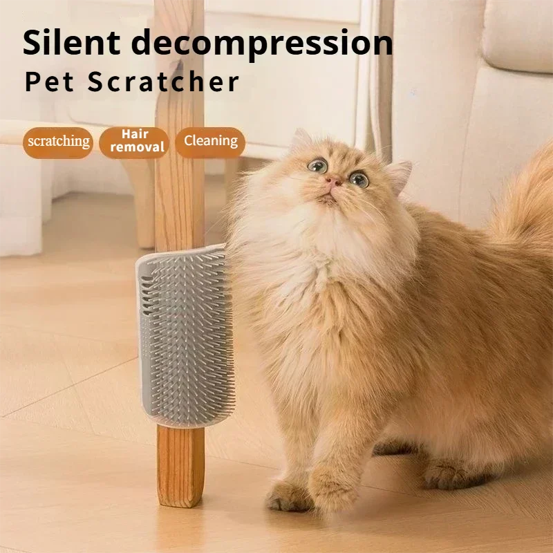 Cat Corner Self Groomer Massage Brush Pet Hair Removal Comb Cat Scratcher Grooming Cleaning Tool For Cats Taj Home Store
