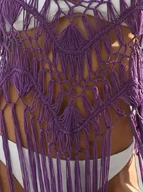 Beach Cover Ups for Swimwear Women Sexy Hand Hook Hollow Out Sunscreen Shirt with Long Tassel Beach Cover Taj Home Store