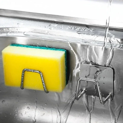 4/1pcs Stainless Steel Sponge Holder Self Adhesive Sink Drain Drying Sponges Racks Shelf Kitchen Storage Wall Holders Organizer Taj Home Store