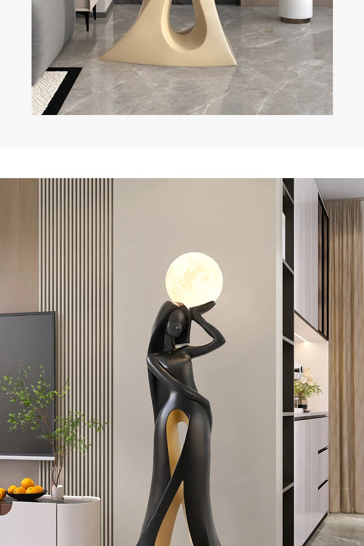 Home Decor Ladies Statue Living Room Large Floor Sofa TV Cabinet Modern Interior Soft Decoration Light Luxury Housewarming Gift Taj Home Store