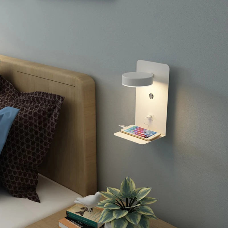 Bedroom Led Wall Lamps with USB Charge Wall Light Indoor Lamp for Living Room Decor Wall Panels with Switch Aisle Modern Sconce Taj Home Store