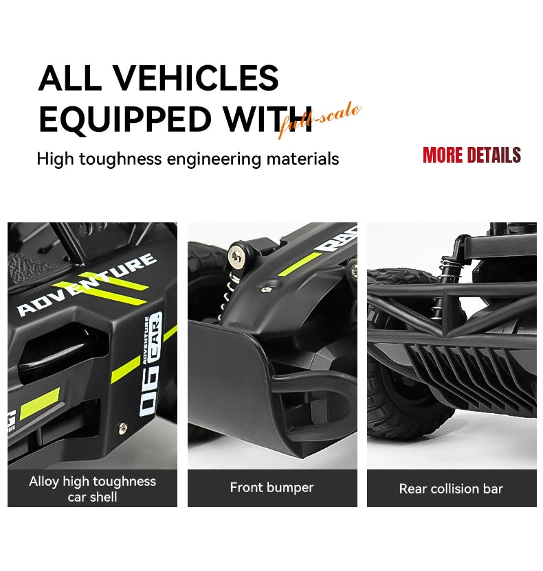 ZWN 1:12 1:16 20KM/H RC Car With LED Lights 2.4G Alloy Off-Road High Speed Vehicle Remote Control Cars Toys for Children Gifts Taj Home Store