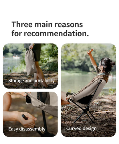 Naturehike Chair Foldable Chair Camping Lightweight Khaki Picnic BBQ Fishing Widen Chairs Outdoor Equipment Portable Taj Home Store