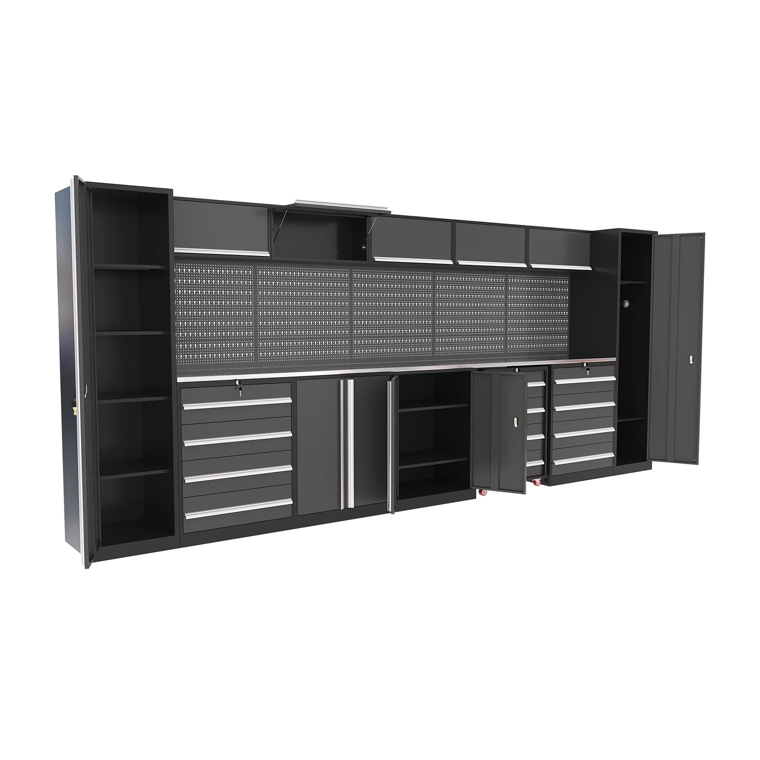 Garage Steel Mechanic Tools Storage Cabinet With Wall Cabinets Single,double-door Cabinets And Tool Trolley For Workshop Taj Home Store