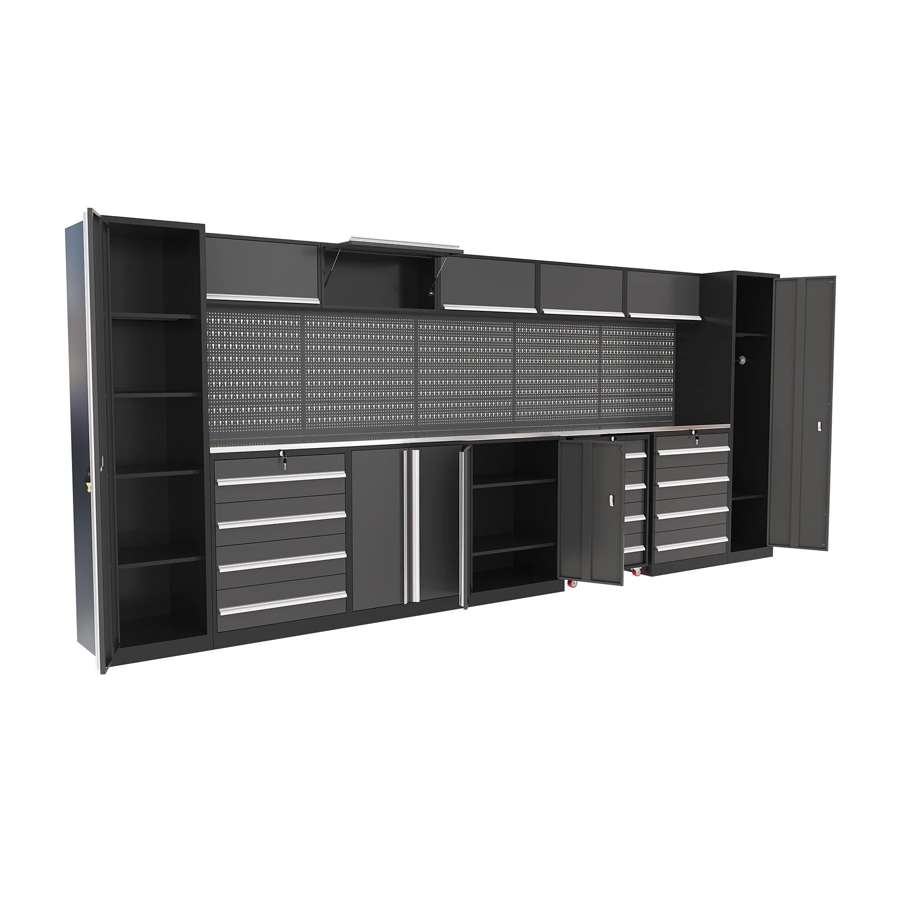 Garage Steel Mechanic Tools Storage Cabinet With Wall Cabinets Single,double-door Cabinets And Tool Trolley For Workshop Taj Home Store