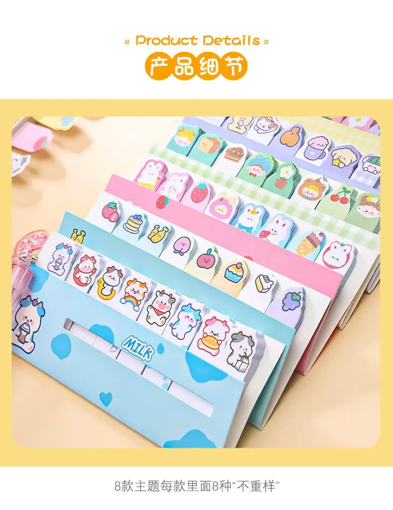 Creative Cute Cartoon Animal Index Stickers Stationery Notebook High Appearance Convenience Stickers Student Supplies Taj Home Store