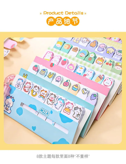 Creative Cute Cartoon Animal Index Stickers Stationery Notebook High Appearance Convenience Stickers Student Supplies Taj Home Store
